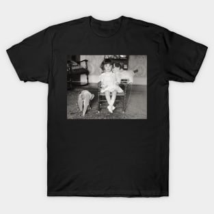 Little Girl with Stuffed Toys, 1922. Vintage Photo T-Shirt